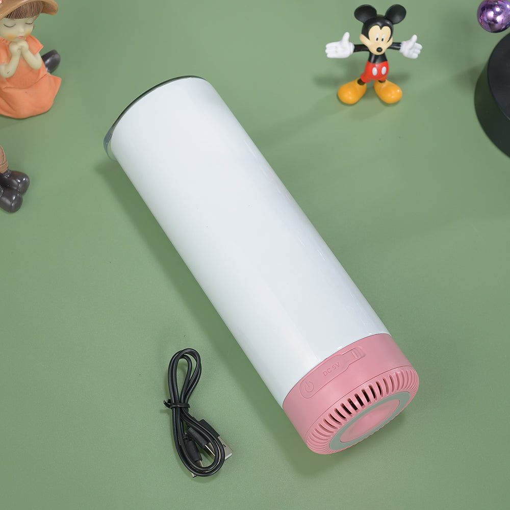 20oz New Models Straight Skinny Sublimation Bluetooth Speaker Tumbler
