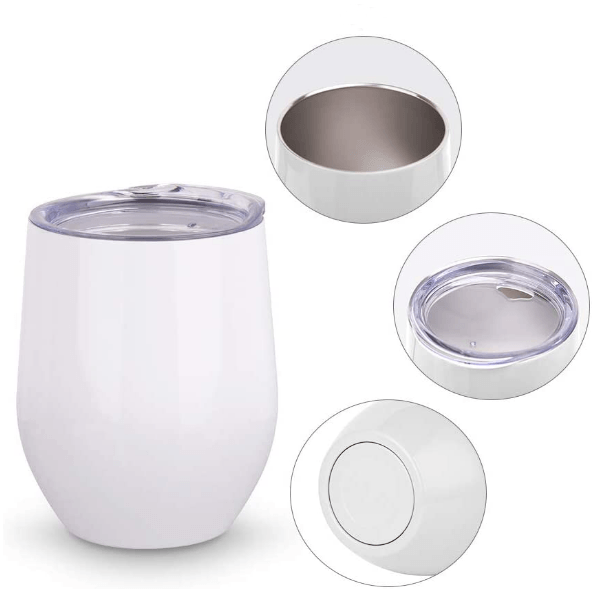 Case of 24psc*12oz Sublimation Wine Tumbler Double Walled Insulation Vacuum With Lid