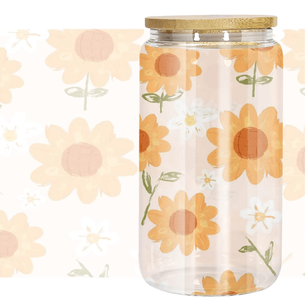 16oz CASE (32 UNITS) sublimation Glass tumbler with straws