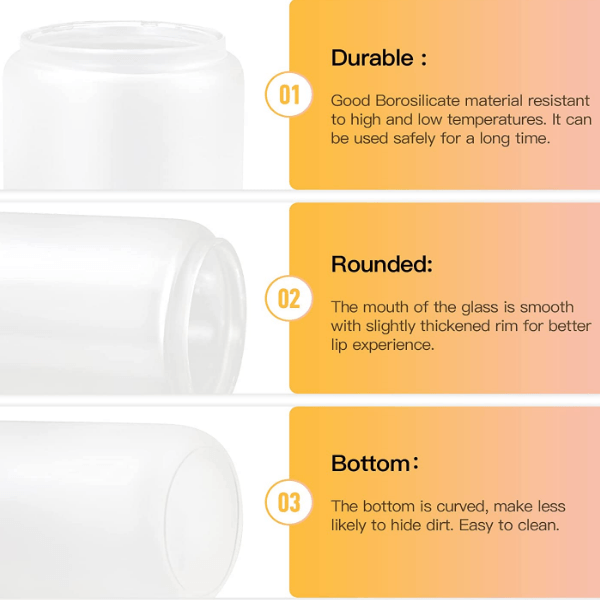 16oz CASE (32 UNITS) sublimation Glass tumbler with straws