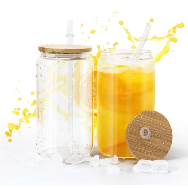 16oz CASE (32 UNITS) sublimation Glass tumbler with straws