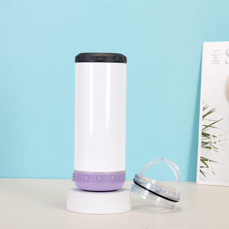 16oz Case of（UNITS 25 PCS） Sublimation Blank Speaker Beer Can Cooler Stainless Steel  Bluetooth Speaker