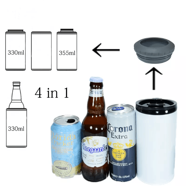 16oz CASE (25 UNITS) 4 in 1 Sublimation Skinny Slim Can Cooler