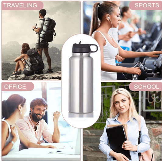 32oz (25UNIT) SublimationTumbler Flask Vacuum Insulated Flask Stainless Steel Water Bottle Wide Mouth Outdoors Sports Bottle