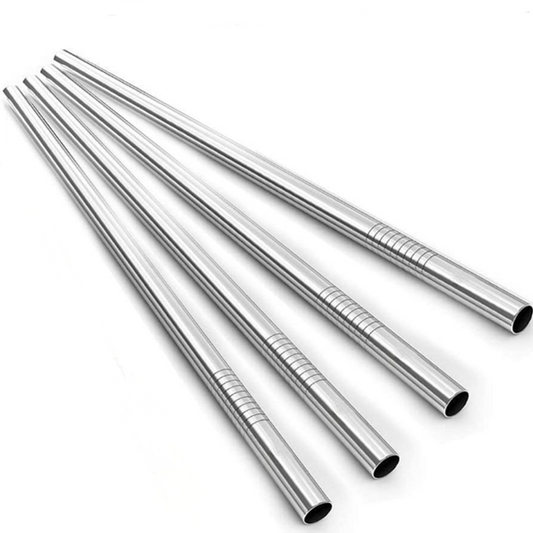 (24 Sticks) Pack 9.5"  Reusable Stainless Steel Metal Straws