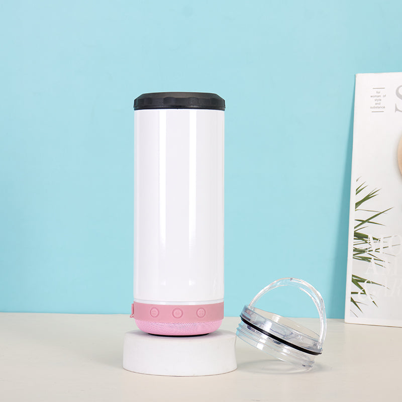 16oz Case of（UNITS 25 PCS） Sublimation Blank Speaker Beer Can Cooler Stainless Steel  Bluetooth Speaker
