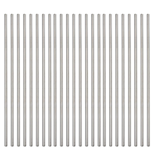 (24 Sticks) Pack 9.5"  Reusable Stainless Steel Metal Straws