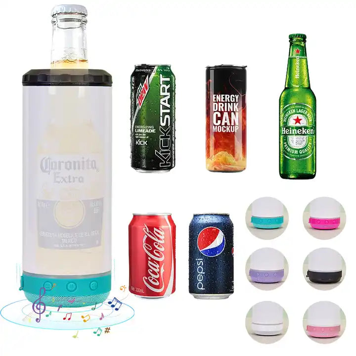 16oz Case of（UNITS 25 PCS） Sublimation Blank Speaker Beer Can Cooler Stainless Steel  Bluetooth Speaker
