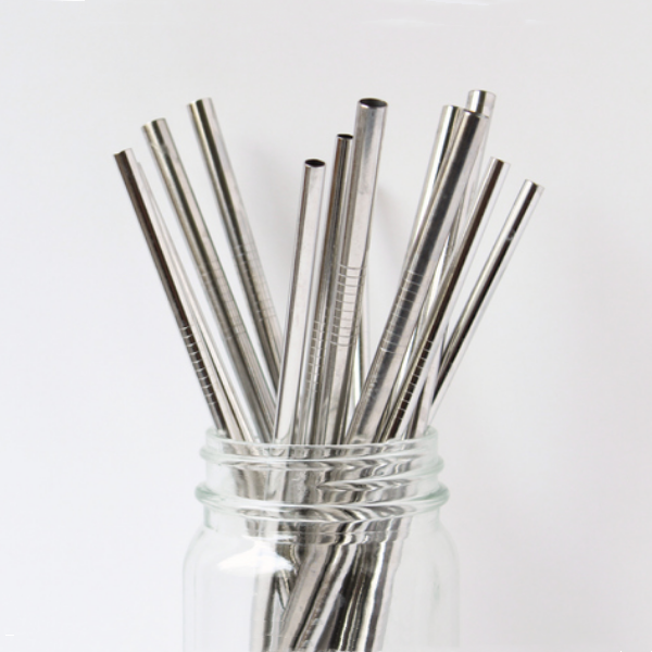 (24 Sticks) Pack 9.5"  Reusable Stainless Steel Metal Straws