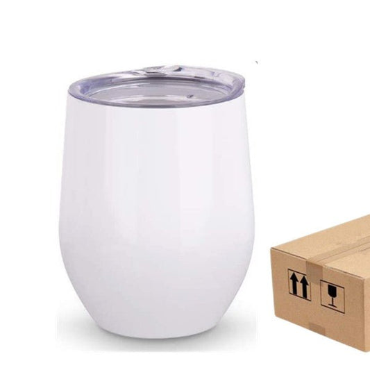 Case of 24psc*12oz Sublimation Wine Tumbler Double Walled Insulation Vacuum With Lid