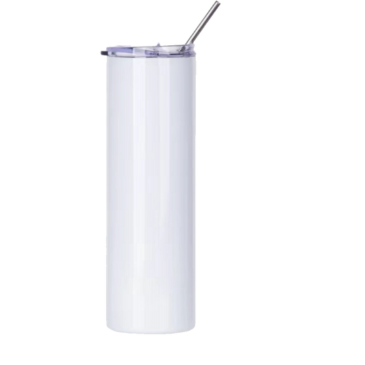 20oz Sublimation Skinny Strainght Tumbler with Stainless Steel Straw