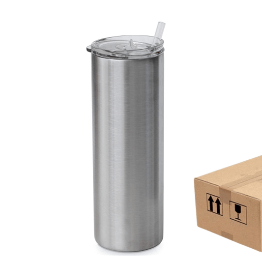 20oz CASE (30 UNITS) Straight skinny insulated tumbler / silver australia