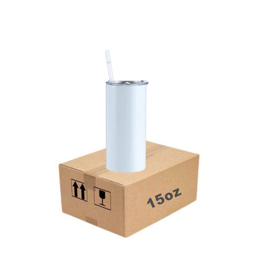 15oz CASE (30 UNITS) Sublimation straight skinny tumbler