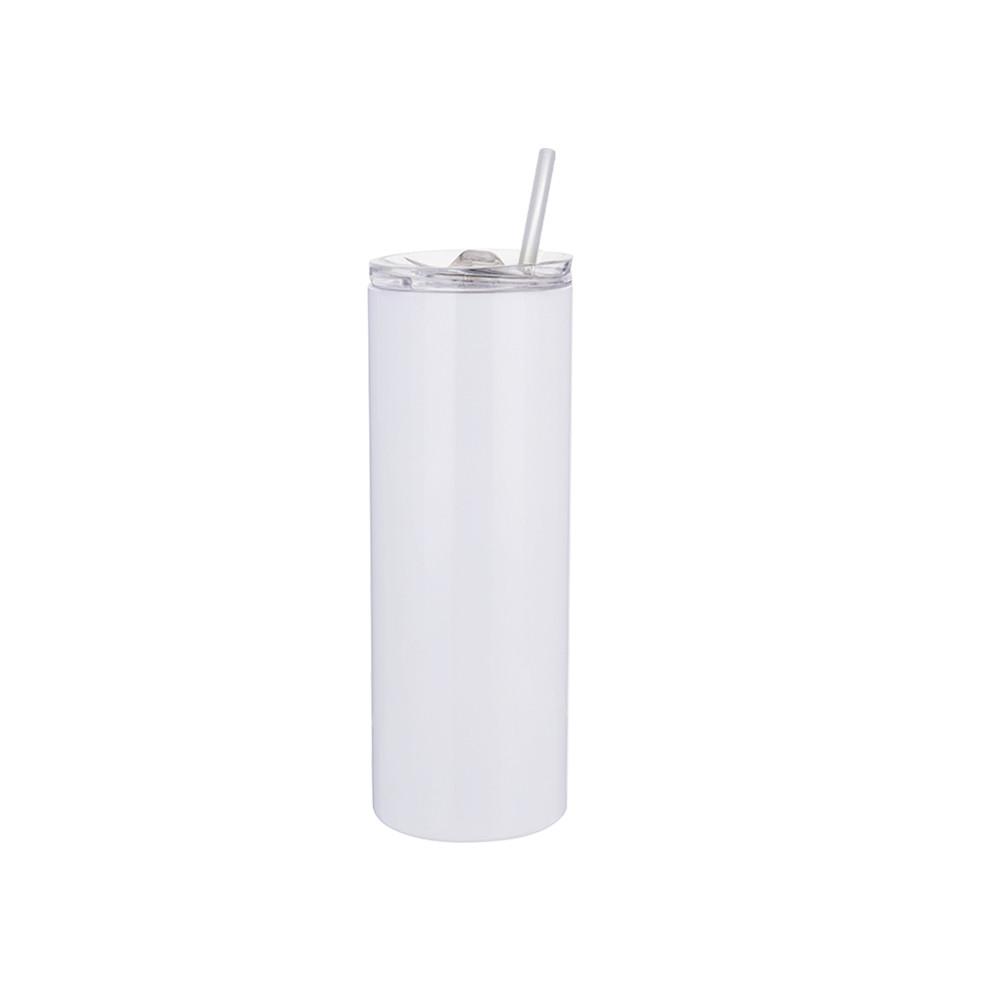 20oz CASE (24/48 UNITS) Sublimation Skinny Strainght Insulated Tumbler Cheap Tumblers with Plastic/Stainless Steel Straw