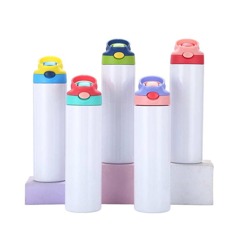 12oz/20oz CASE (25 UNITS) (5pink+5bule+5red+5skybule+5yellow) Kid sublimation Strainght Insulated Tumbler cute sippy cup stainless steel water bottle